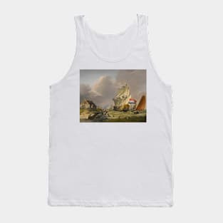 Shipping In A Storm Off The Coast by Jan van Os Tank Top